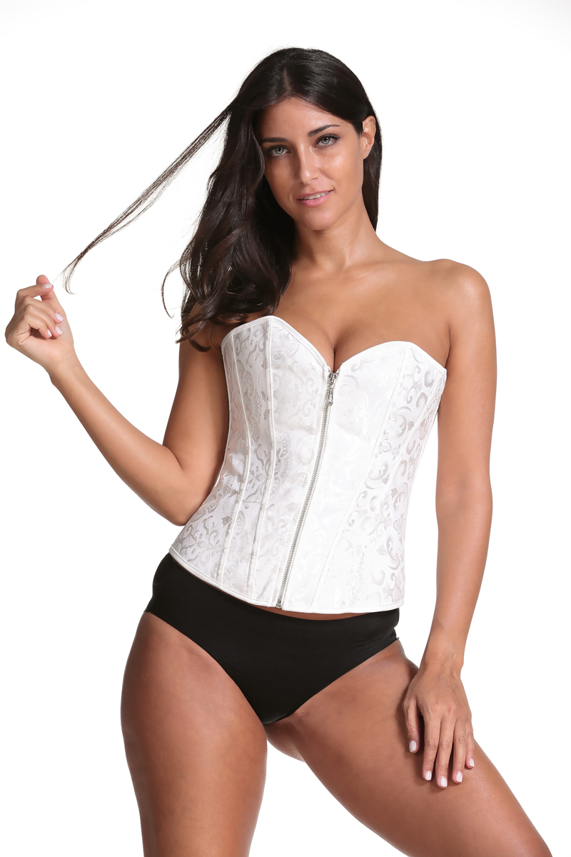 F3239-1 Fashion Womens Brocade Underbust Boned Corset Waist Trainer Shaper